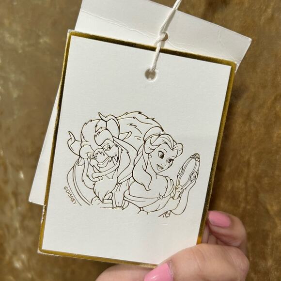 Mink pink Disney Gold Crushed Velvet Beauty + The Beast Mini Dress womens size M - Picture 5 of 10